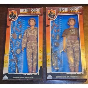 Vintage Eugene Doll Desert Shield Action Figure Soldier 12" NOS 1991 - 2 Pack